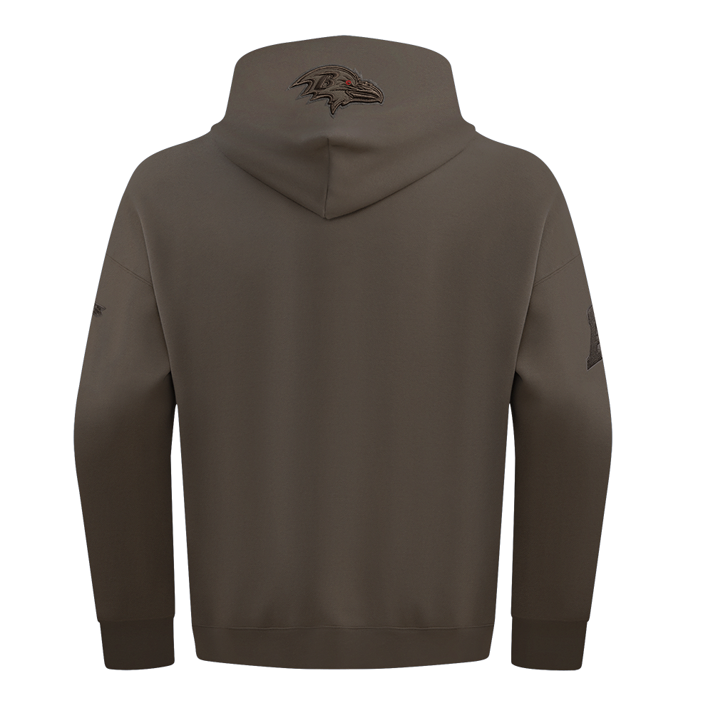 NFL BALTIMORE RAVENS NEUTRAL CHANDAIL À CAPUCHON À ÉPAULES TOMBANTES POUR HOMME (TAUPE FONCÉ)