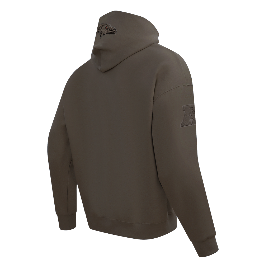 NFL BALTIMORE RAVENS NEUTRAL CHANDAIL À CAPUCHON À ÉPAULES TOMBANTES POUR HOMME (TAUPE FONCÉ)