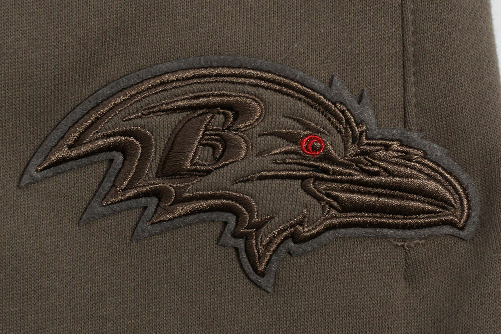 NFL BALTIMORE RAVENS NEUTRAL CHANDAIL À CAPUCHON À ÉPAULES TOMBANTES POUR HOMME (TAUPE FONCÉ)