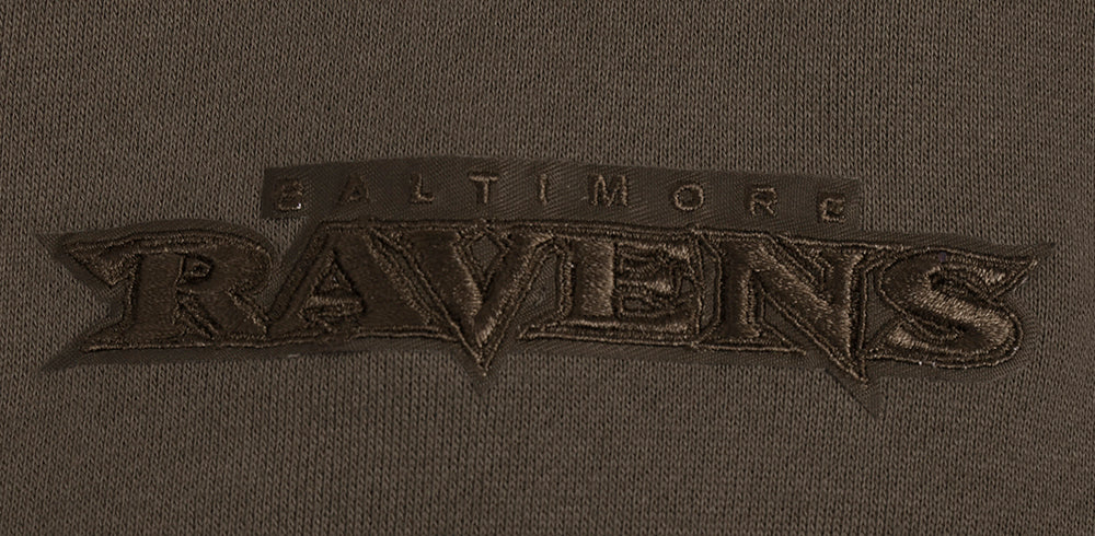 NFL BALTIMORE RAVENS NEUTRAL CHANDAIL À CAPUCHON À ÉPAULES TOMBANTES POUR HOMME (TAUPE FONCÉ)