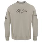 NFL BALTIMORE RAVENS NEUTRAL DROP SHOULDER CREWNECK (TAUPE)