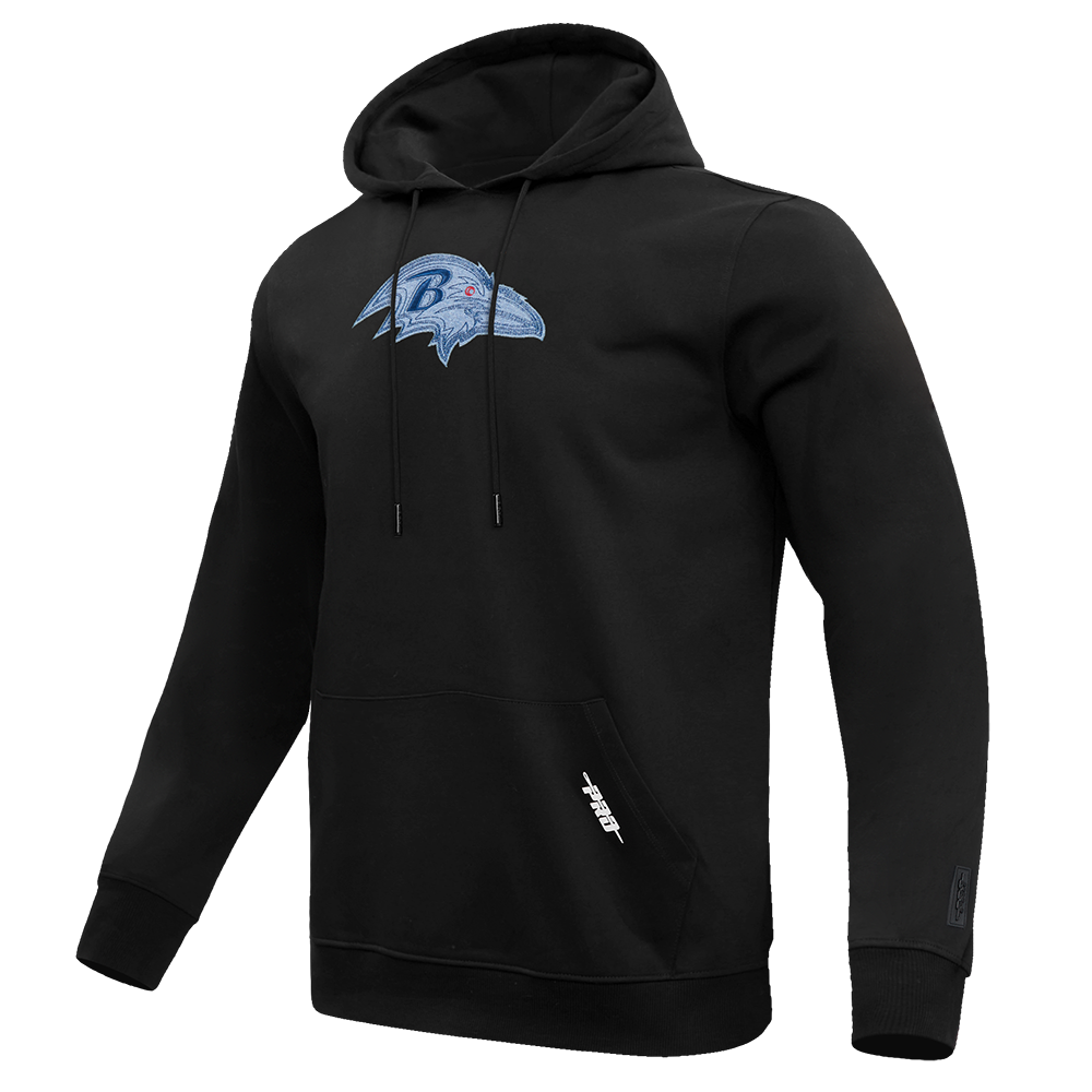 NFL BALTIMORE RAVENS VARSITY BLUES MEN'S PULLOVER HOODIE (BLACK)