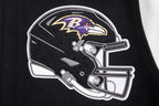 NFL BALTIMORE RAVENS MASH UP BLOUSON COLLÉGIAL EN LAINE À BORDS CÔTELÉS POUR HOMME (NOIR/BLANC)