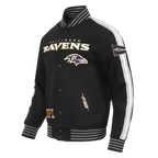 NFL BALTIMORE RAVENS PRO GAME DAY MEN'S DBL KNIT JACKET (BLACK/SILVER/WHITE)