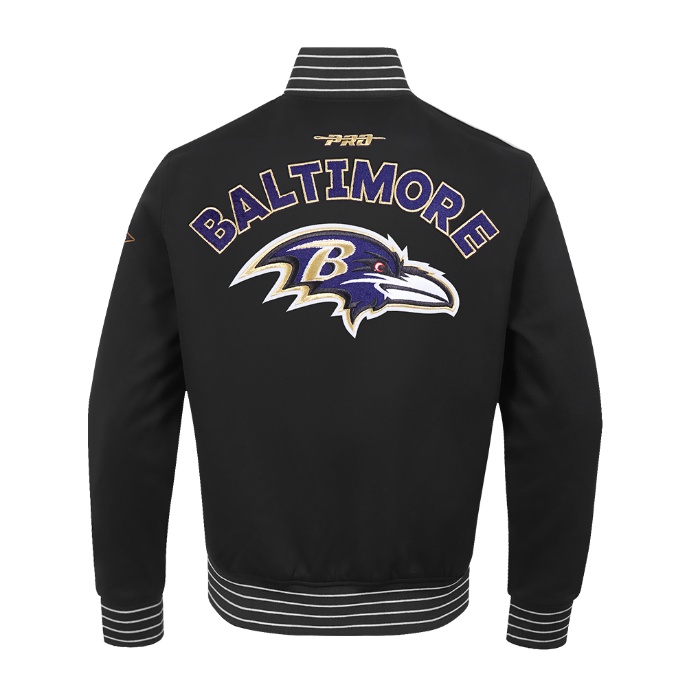 NFL BALTIMORE RAVENS PRO GAME DAY MEN'S DBL KNIT JACKET (BLACK/SILVER/WHITE)