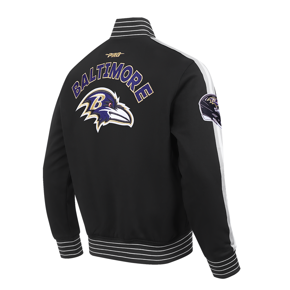 NFL BALTIMORE RAVENS PRO GAME DAY MEN'S DBL KNIT JACKET (BLACK/SILVER/WHITE)