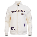 NFL BALTIMORE RAVENS PRO GAME DAY MEN'S DBL KNIT JACKET (EGGSHELL/TAUPE/EGGSHELL)