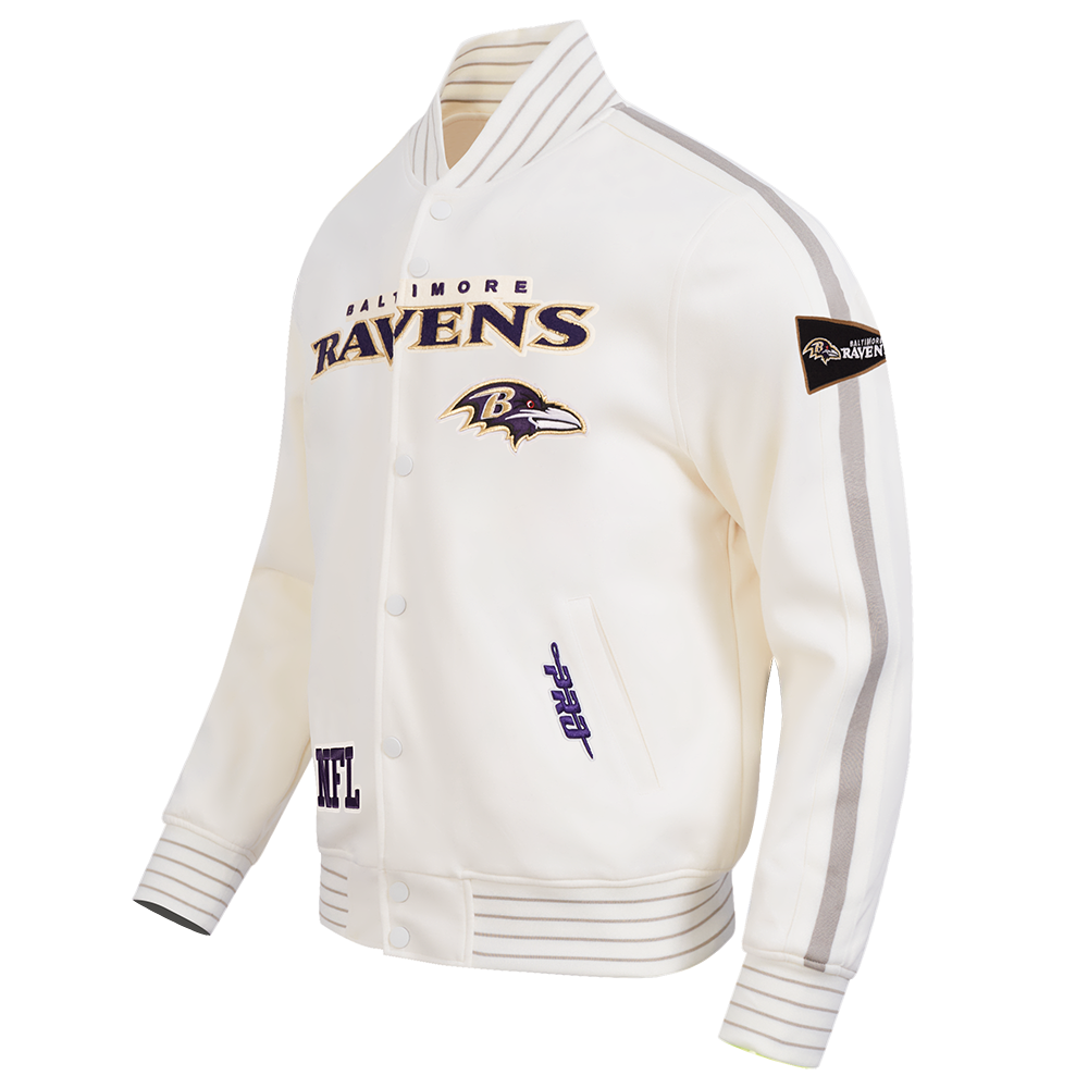 NFL BALTIMORE RAVENS BLOUSON PRO GAME DAY EN MAILLE DOUBLE POUR HOMME (COQUILLE D'ŒUF/TAUPE/COQUILLE D'ŒUF)