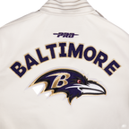 NFL BALTIMORE RAVENS PRO GAME DAY MEN'S DBL KNIT JACKET (EGGSHELL/TAUPE/EGGSHELL)