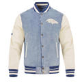 NFL BALTIMORE RAVENS VARSITY BLUES MEN'S DENIM VARSITY JACKET (DENIM/LINEN)