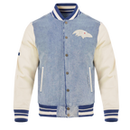 NFL BALTIMORE RAVENS VARSITY BLUES MEN'S DENIM VARSITY JACKET (DENIM/LINEN)