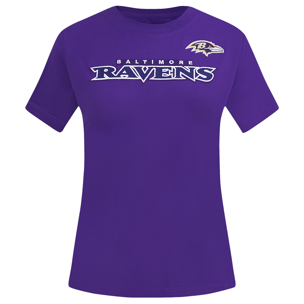 NFL BALTIMORE RAVENS CLASSIC T-SHIRT EN JERSEY SIMPLE À COUPE AJUSTÉE POUR FEMME (VIOLET)