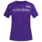 NFL BALTIMORE RAVENS CLASSIC T-SHIRT EN JERSEY SIMPLE À COUPE AJUSTÉE POUR FEMME (VIOLET)