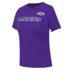 NFL BALTIMORE RAVENS CLASSIC T-SHIRT EN JERSEY SIMPLE À COUPE AJUSTÉE POUR FEMME (VIOLET)