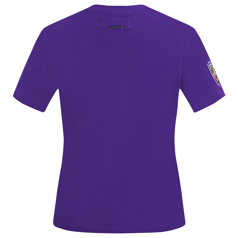 NFL BALTIMORE RAVENS CLASSIC T-SHIRT EN JERSEY SIMPLE À COUPE AJUSTÉE POUR FEMME (VIOLET)