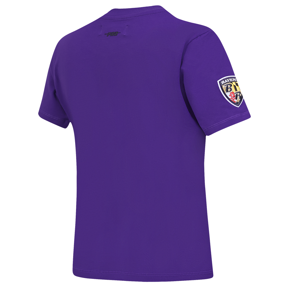 NFL BALTIMORE RAVENS CLASSIC T-SHIRT EN JERSEY SIMPLE À COUPE AJUSTÉE POUR FEMME (VIOLET)