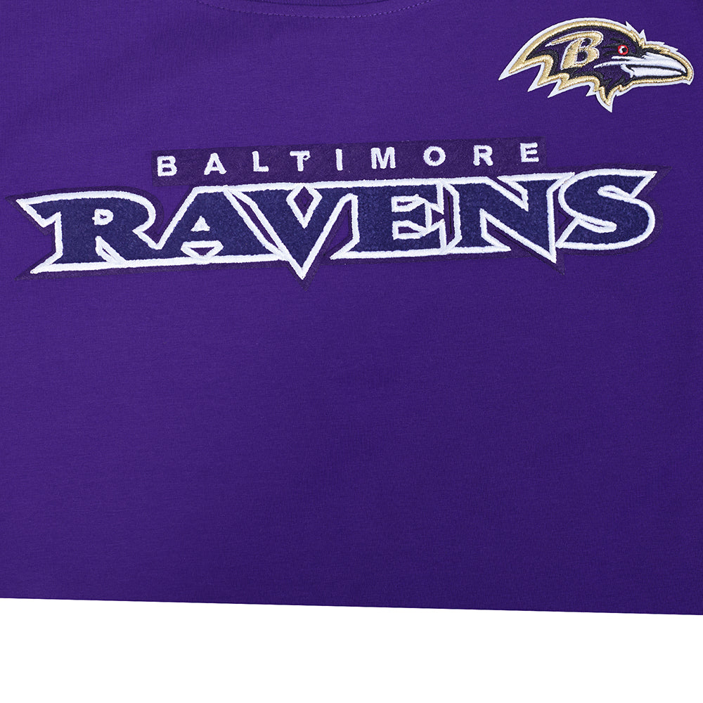 NFL BALTIMORE RAVENS CLASSIC T-SHIRT EN JERSEY SIMPLE À COUPE AJUSTÉE POUR FEMME (VIOLET)