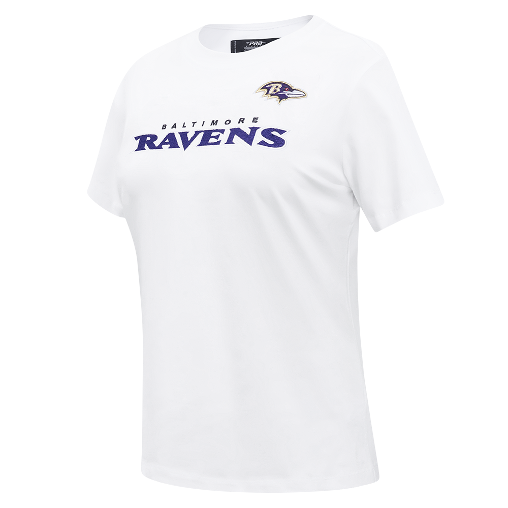 NFL BALTIMORE RAVENS CLASSIC SHORT SLEEVE WOMEN'S SLIM FIT TEE (WHITE)