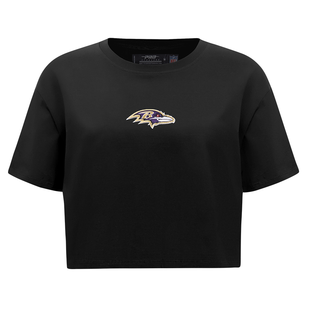 NFL BALTIMORE RAVENS WINGSPAN WOMEN'S SJ BOXY TEE (BLACK)