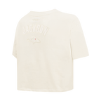 NFL BALTIMORE RAVENS LAMAR JACKSON #8 NEUTRAL T-SHIRT EN JERSEY SIMPLE À COUPE CARRÉE POUR FEMME (COQUILLE D'ŒUF)