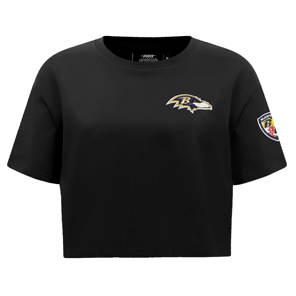 NFL BALTIMORE RAVENS CLASSIC WOMEN'S BOXY TEE (BLACK)