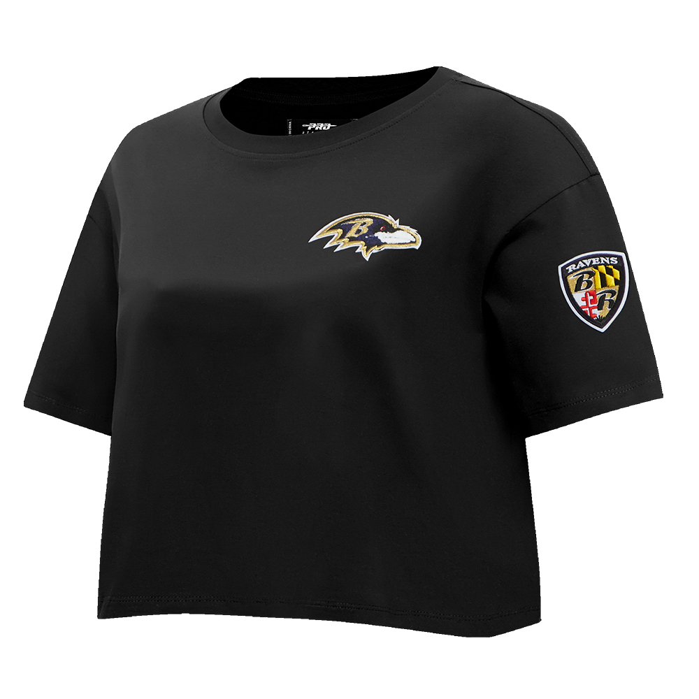 NFL BALTIMORE RAVENS CLASSIC WOMEN'S BOXY TEE (BLACK)