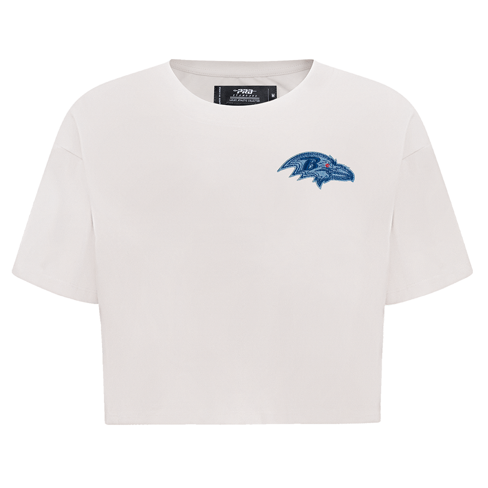 NFL BALTIMORE RAVENS VARSITY BLUES T-SHIRT À COUPE CARRÉE POUR FEMME (LIN)