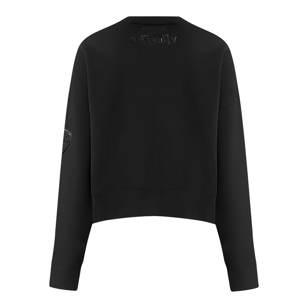 NFL BALTIMORE RAVENS TRIPLE BLACK WOMEN'S FLC CREWNECK (TRIPLE BLACK WOMEN'S)