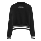 NFL BALTIMORE RAVENS PEARLS WOMEN'S RIB FLEECE CREWNECK (BLACK)