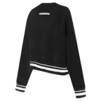 NFL BALTIMORE RAVENS PEARLS WOMEN'S RIB FLEECE CREWNECK (BLACK)
