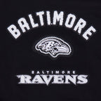 NFL BALTIMORE RAVENS PEARLS WOMEN'S RIB FLEECE CREWNECK (BLACK)