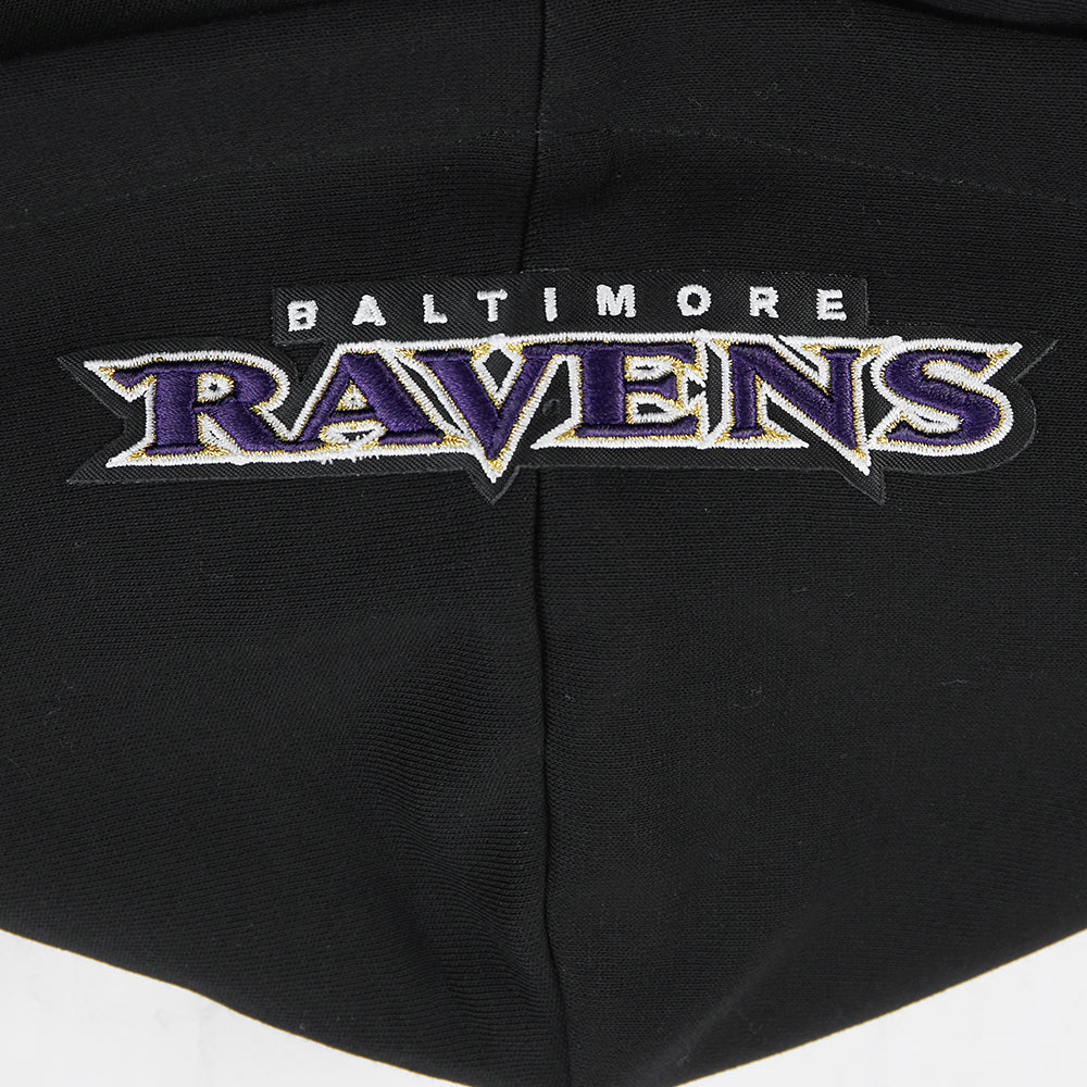 NFL BALTIMORE RAVENS WINGSPAN CHANDAIL À CAPUCHON COURT EN MOLLETON POUR FEMME (NOIR)