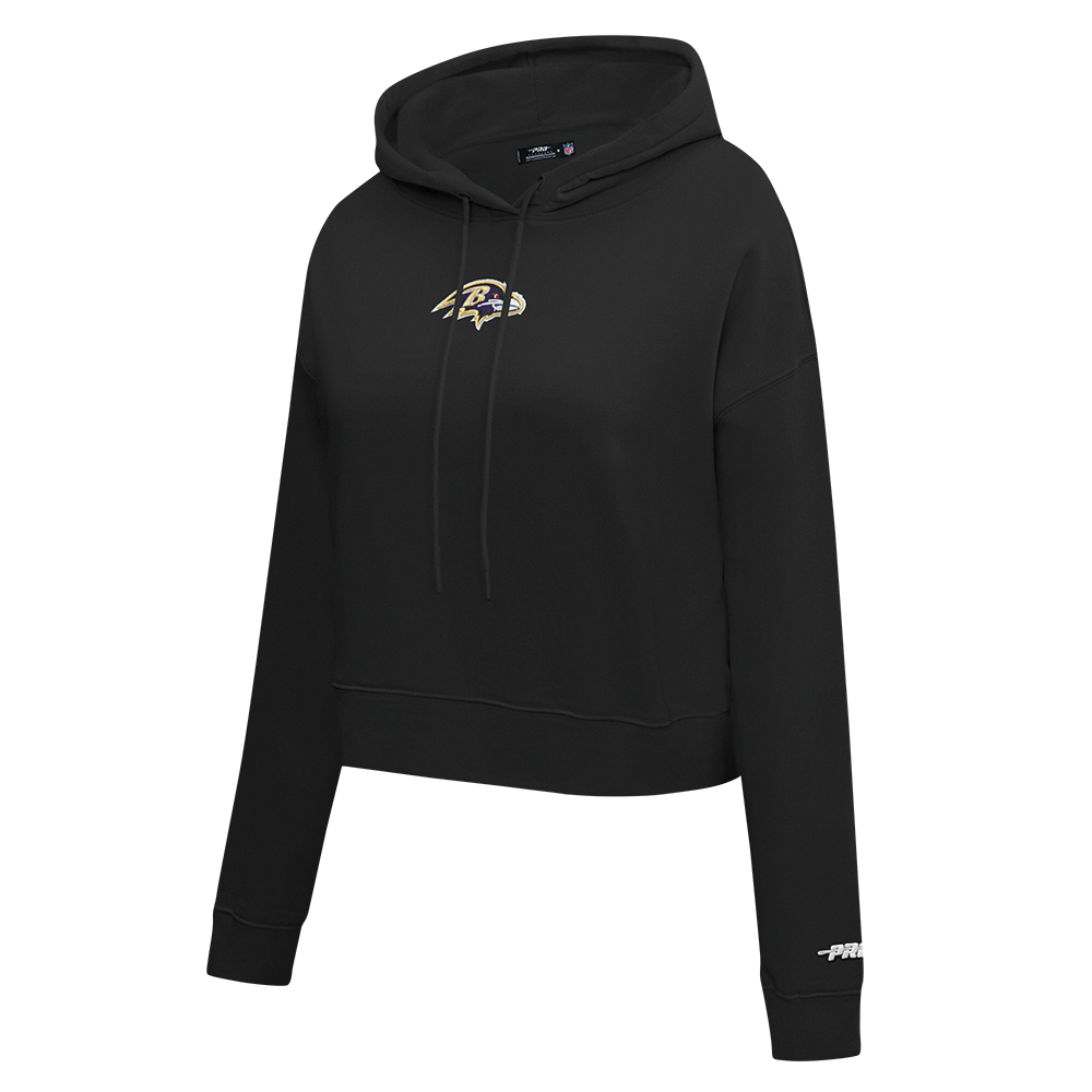 NFL BALTIMORE RAVENS WINGSPAN CHANDAIL À CAPUCHON COURT EN MOLLETON POUR FEMME (NOIR)