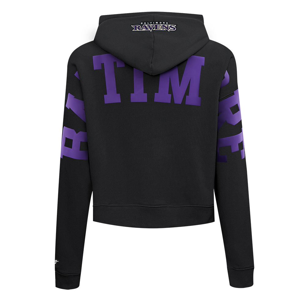 NFL BALTIMORE RAVENS WINGSPAN CHANDAIL À CAPUCHON COURT EN MOLLETON POUR FEMME (NOIR)