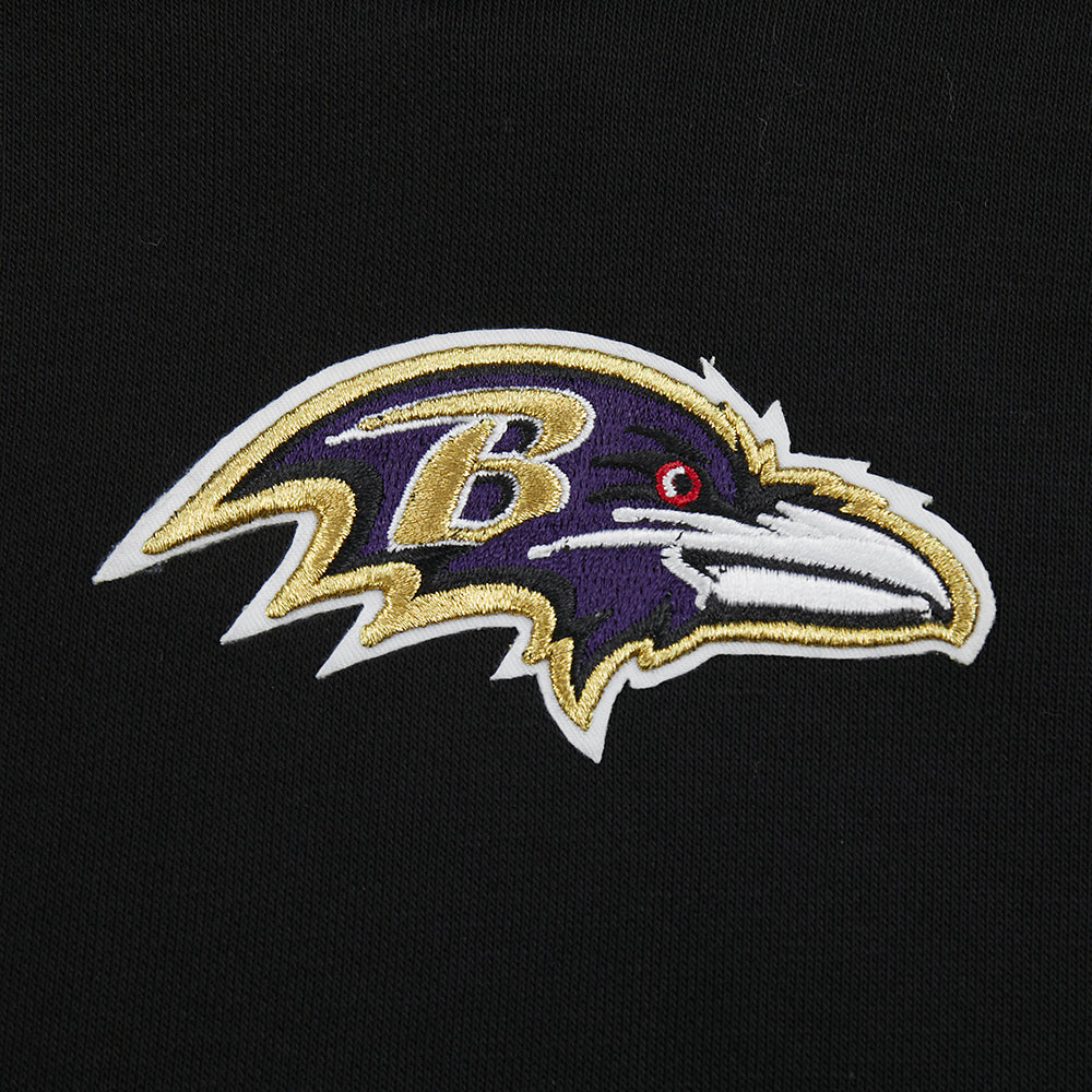 NFL BALTIMORE RAVENS WINGSPAN CHANDAIL À CAPUCHON COURT EN MOLLETON POUR FEMME (NOIR)