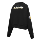 NFL BALTIMORE RAVENS LAMAR JACKSON #8 CLASSIC PNN WOMEN'S FLC CREWNECK (BLACK)