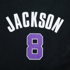 NFL BALTIMORE RAVENS LAMAR JACKSON #8 CLASSIC PNN WOMEN'S FLC CREWNECK (BLACK)