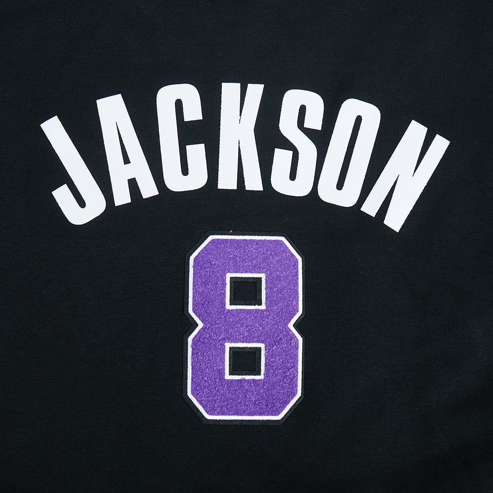 NFL BALTIMORE RAVENS LAMAR JACKSON #8 CLASSIC PNN WOMEN'S FLC CREWNECK (BLACK)