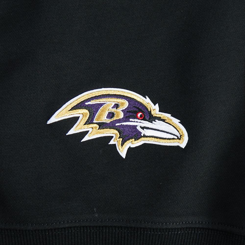 NFL BALTIMORE RAVENS LAMAR JACKSON #8 CLASSIC PNN WOMEN'S FLC CREWNECK (BLACK)