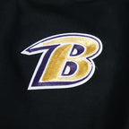 NFL BALTIMORE RAVENS LAMAR JACKSON #8 CLASSIC PNN WOMEN'S FLC CREWNECK (BLACK)