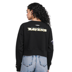 NFL BALTIMORE RAVENS LAMAR JACKSON #8 CLASSIC PNN WOMEN'S FLC CREWNECK (BLACK)
