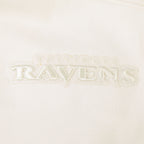 NFL BALTIMORE RAVENS LAMAR JACKSON #8 NEUTRAL CHANDAIL À COL ROND EN MOLLETON POUR FEMME (COQUILLE D'ŒUF)