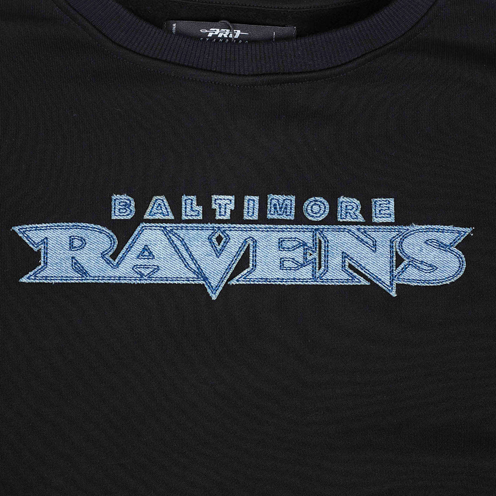 NFL BALTIMORE RAVENS VARSITY BLUES CHANDAIL À COL ROND POUR FEMME (NOIR)