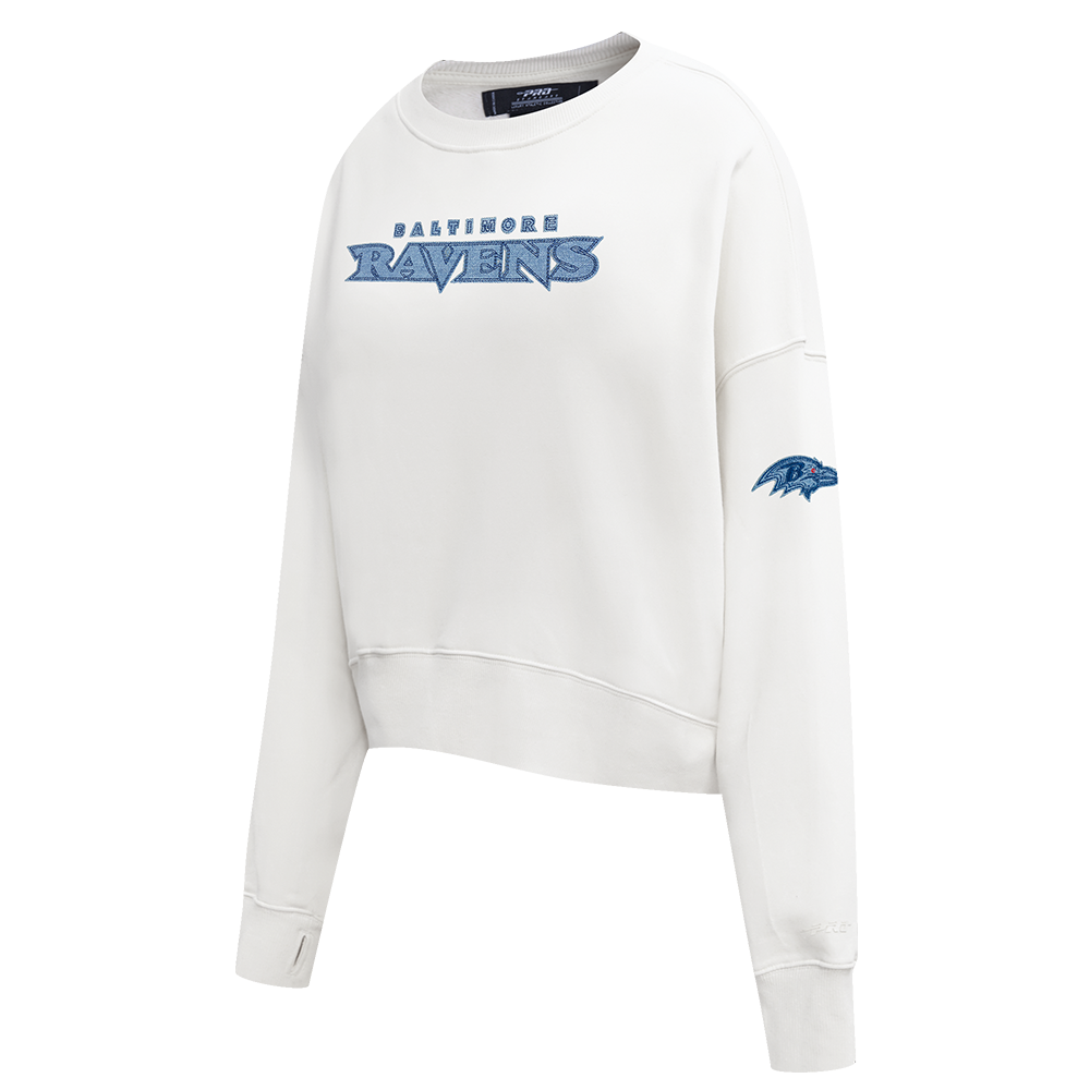 NFL BALTIMORE RAVENS VARSITY BLUES WOMEN'S CREWNECK (LINEN)