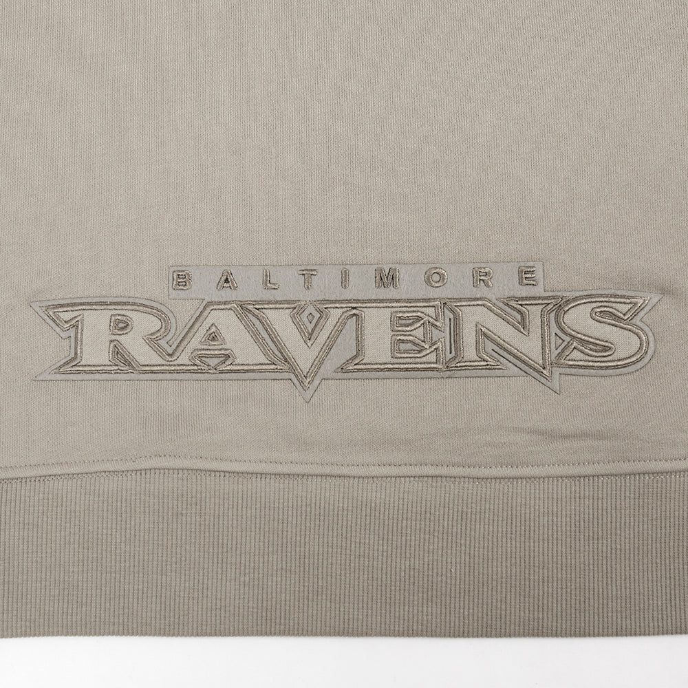 NFL BALTIMORE RAVENS NEUTRAL CHANDAIL À CAPUCHON COURT EN MOLLETON (TAUPE)
