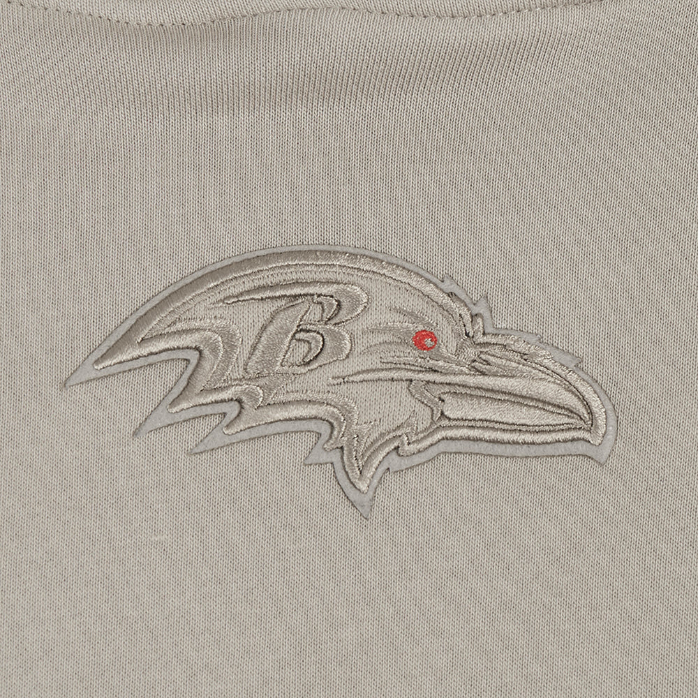 NFL BALTIMORE RAVENS NEUTRAL CHANDAIL À CAPUCHON COURT EN MOLLETON (TAUPE)