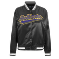 NFL BALTIMORE RAVENS SCRIPT TAIL WOMEN'S SATIN JACKET (BLACK)