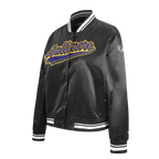 NFL BALTIMORE RAVENS SCRIPT TAIL WOMEN'S SATIN JACKET (BLACK)