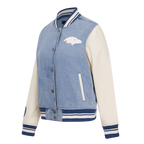 NFL BALTIMORE RAVENS VARSITY BLUES BLOUSON COLLÉGIAL EN DENIM POUR FEMME (DENIM/LIN)