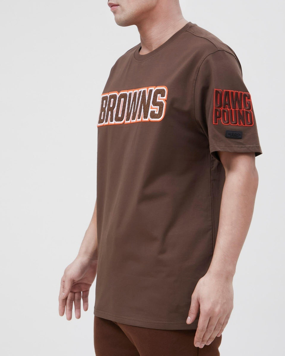 NFL CLEVELAND BROWNS CLASSIC CHENILLE MEN'S TEE (BROWN)